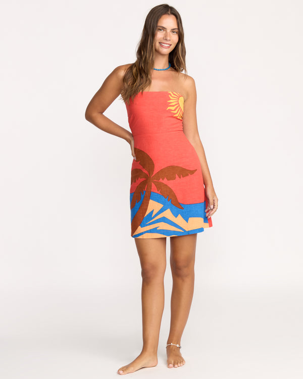 Billabong Bright Bloom Placket Dress - Hibiscus