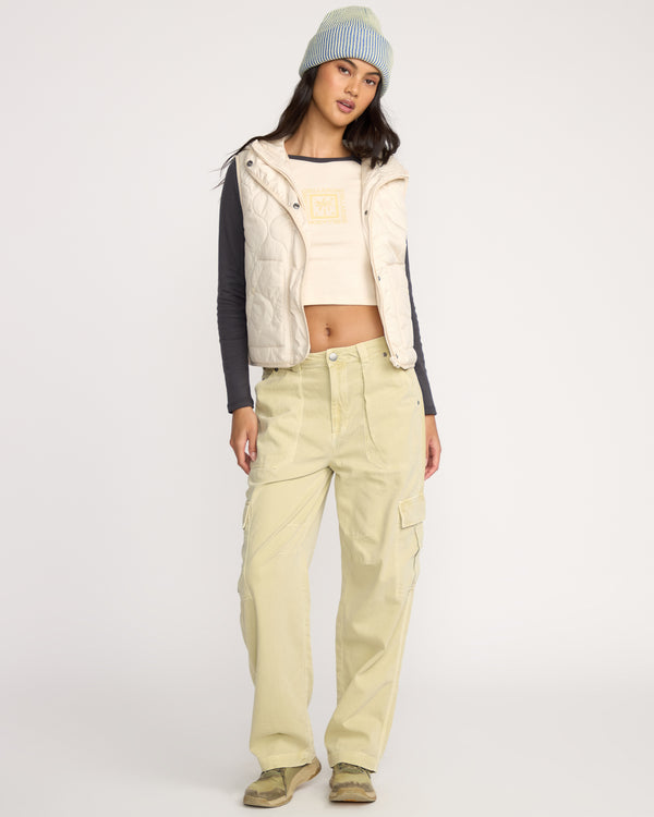 Billabong Cliffs Quilted Lightweight Vest - Whitecap