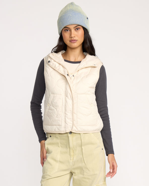 billabong Cliffs Quilted Lightweight Vest - Whitecap
