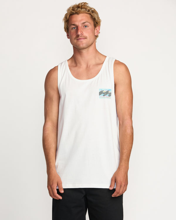 billabong Crayon Wave Premium Tank - Off White