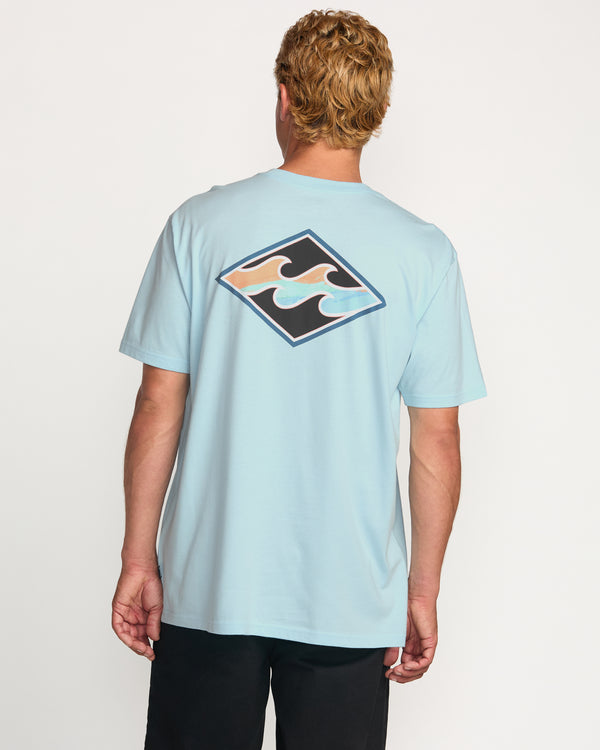 Billabong Crayon Wave Premium Tee - Coastal Blue