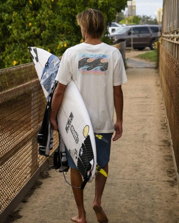 billabong Crayon Wave Premium Tee - Off White