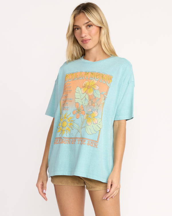 billabong Daylight Blooms Tee - Misty Blue
