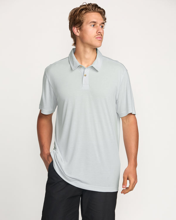 billabong Eclipse Short Sleeve Polo Shirt - Ash Blue