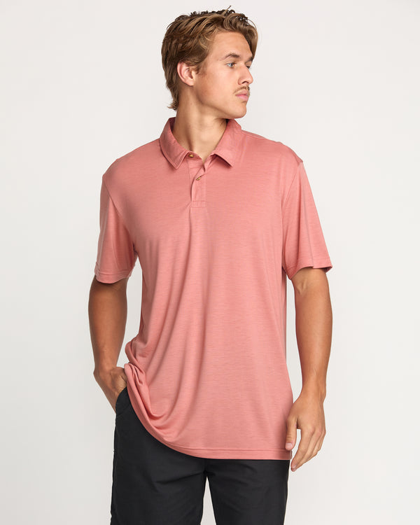 billabong Eclipse Short Sleeve Polo Shirt - Dust Red