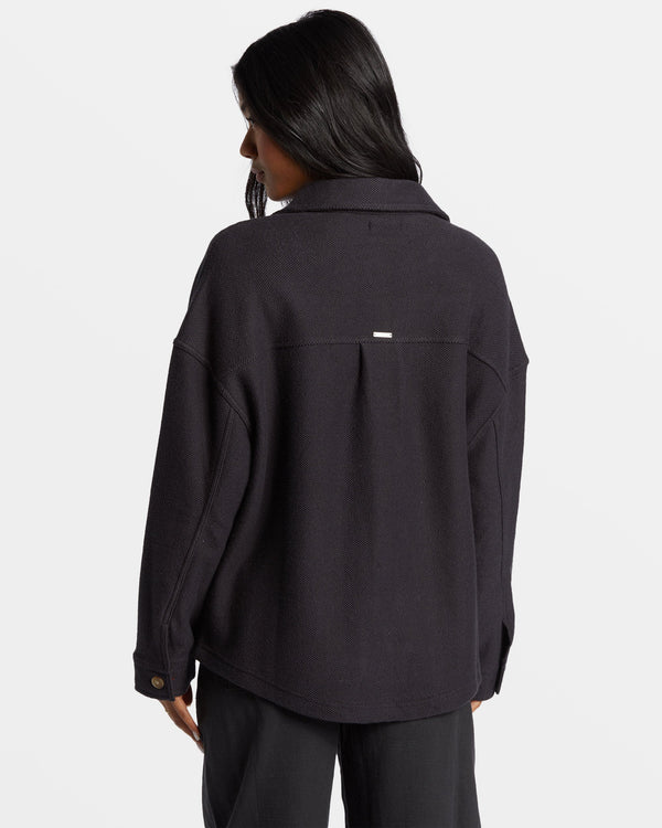 Billabong Everytime Oversized Shacket - Black Sands
