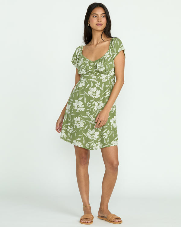billabong Fall For You Dress - Ranger Green