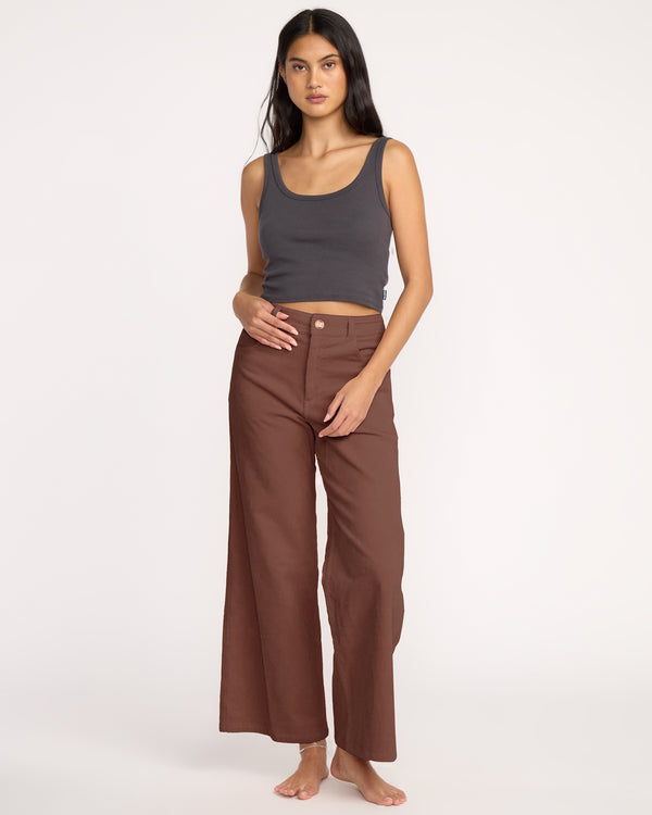 Billabong Free Fall High-Waist Cord Pants - Espresso