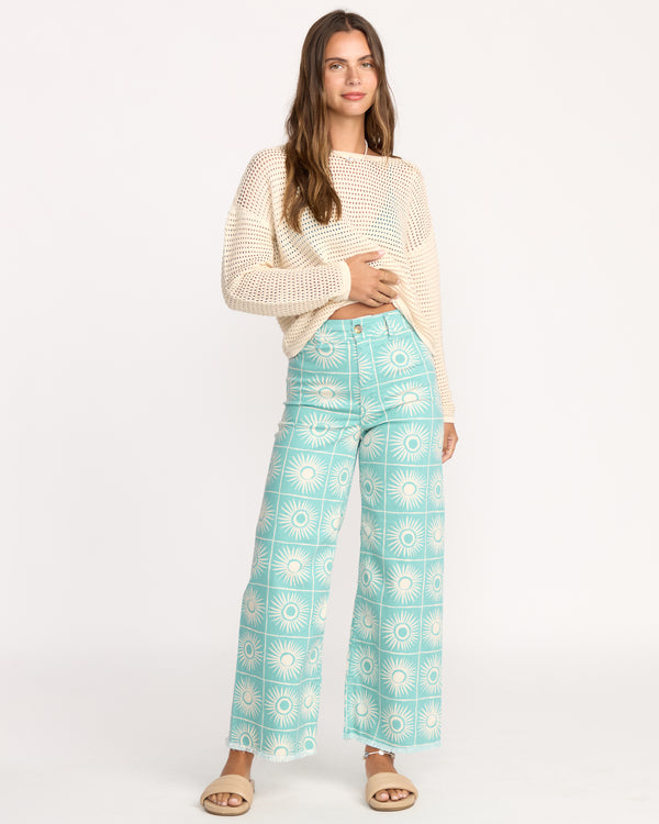 Billabong Free Fall Printed Twill Pants - Misty Blue