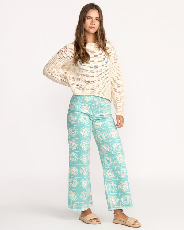 Billabong Free Fall Printed Twill Pants - Misty Blue