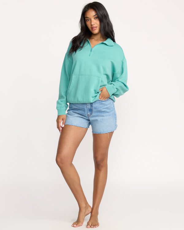 Billabong Hula Half Zip Sweatshirt - Blue Bird