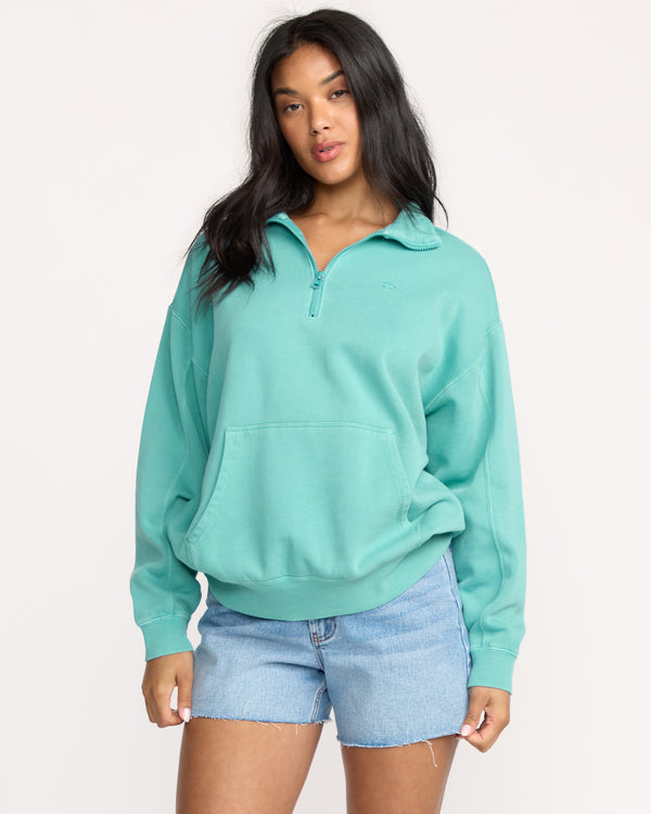 billabong Hula Half Zip Sweatshirt - Blue Bird