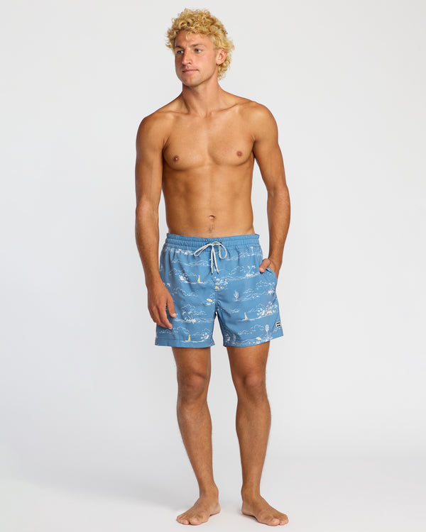 Billabong Lineup Laybacks 16" Trunks - Steel Blue