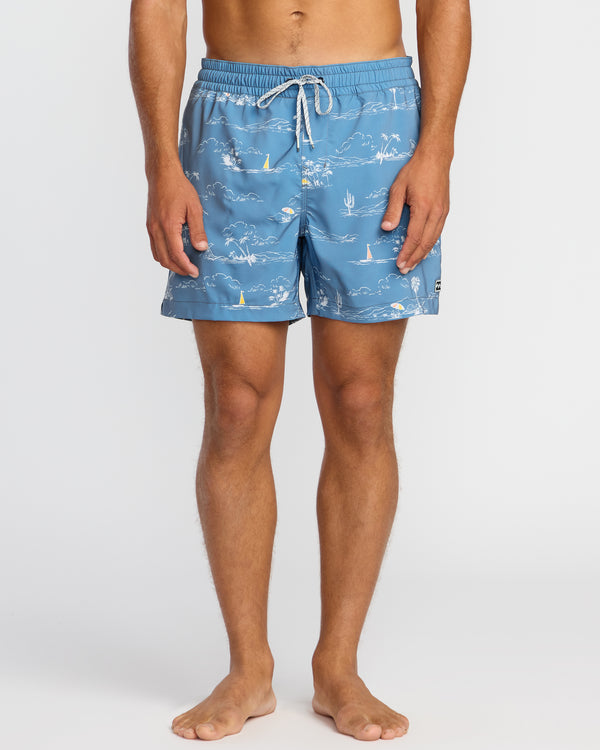 billabong Lineup Laybacks 16" Trunks - Steel Blue