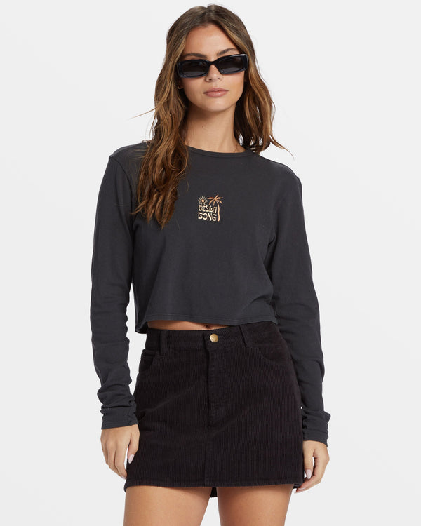 Billabong Marina Corduroy Skirt - Black Pebble
