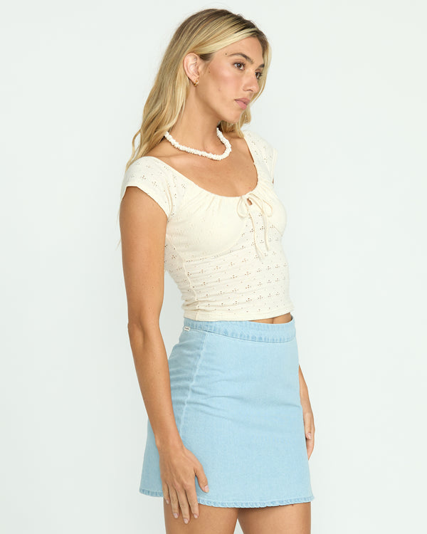 Billabong Mia Tie-Front Top - Whitecap