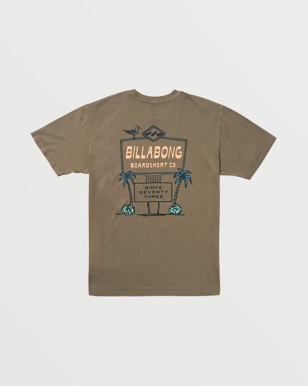 Billabong No Vacancy Premium Wave Wash Tee - Brown