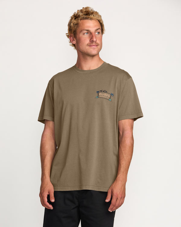 billabong No Vacancy Premium Wave Wash Tee - Brown