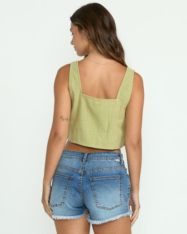 Billabong Open Skies Woven Tank - Avocado