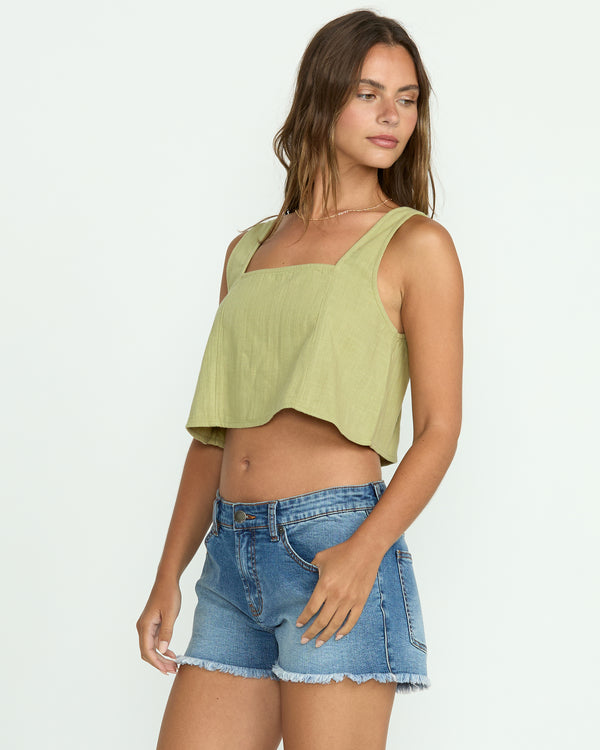 Billabong Open Skies Woven Tank - Avocado