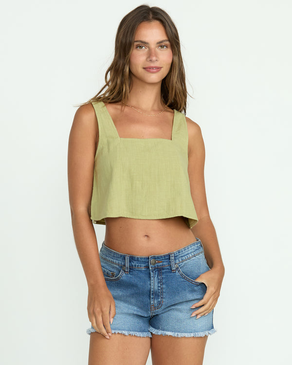 Billabong Open Skies Woven Tank - Avocado