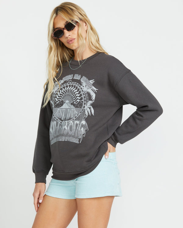 Billabong Palm Classics Crew Sweatshirt - Off Black