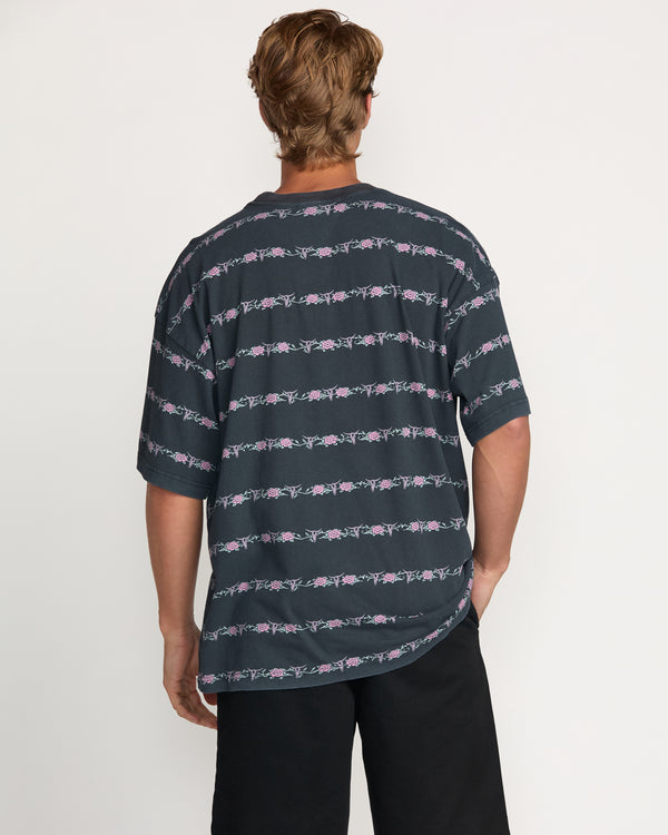 Billabong Raging Bull Stripe Tee - Washed Black