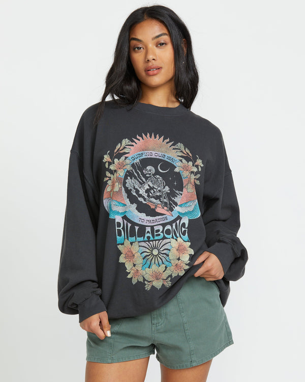 billabong Ride In Crew Sweatshirt - Black Sands
