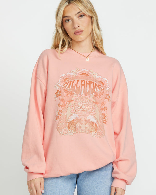 Billabong Ride In Crew Sweatshirt - Peach Kiss