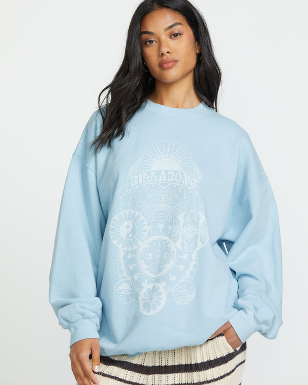 Billabong Ride In Crew Sweatshirt - Washed Chambray