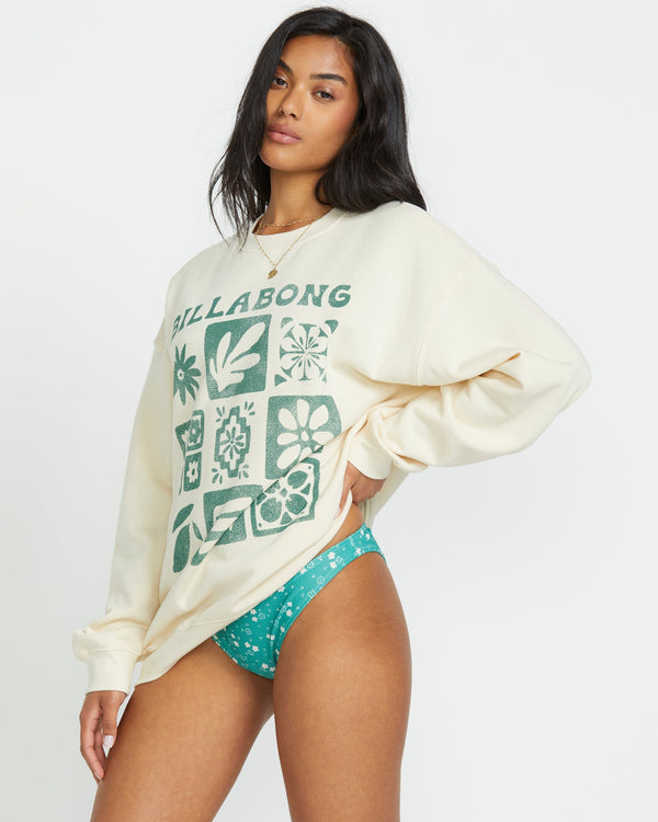 Billabong Ride In Crew Sweatshirt - Whitecap