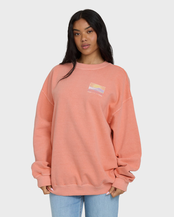 billabong Ride In Crewneck Sweatshirt - Peach Out