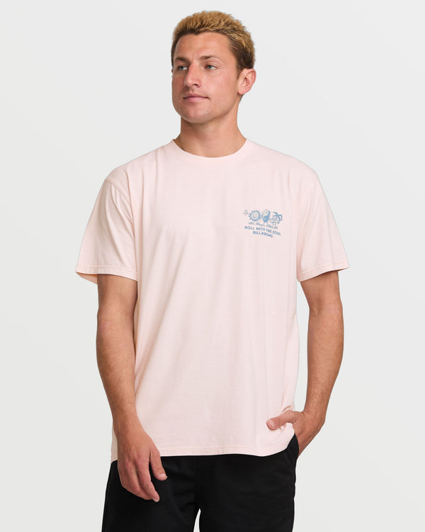 Billabong Roll Premium Wave Wash Tee - Light Pink
