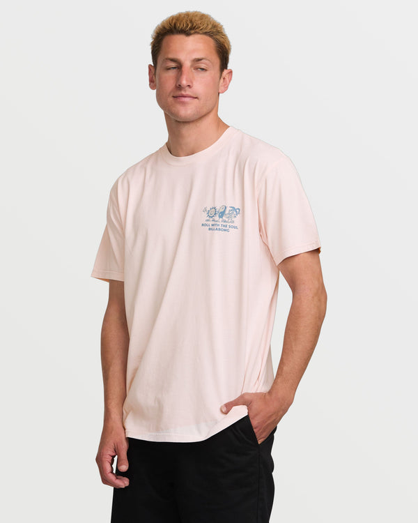 Billabong Roll Premium Wave Wash Tee - Light Pink