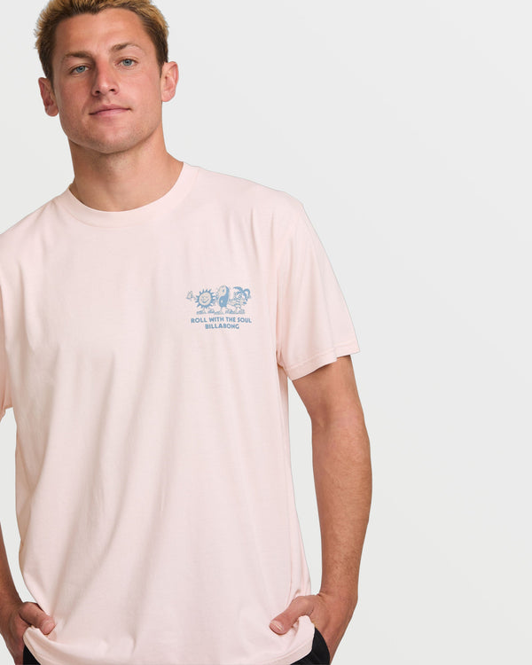 Billabong Roll Premium Wave Wash Tee - Light Pink