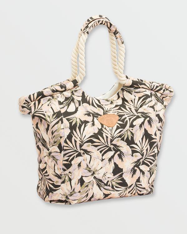 billabong Rope Tote Bag - Black Floral