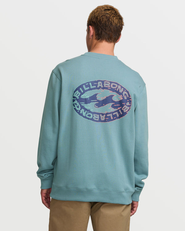 billabong Short Sands Crew Sweatshirt - Washed Blue