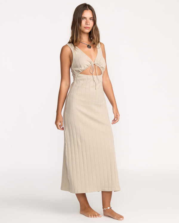 Billabong Slides Midi Knt Dress - Cobblestone