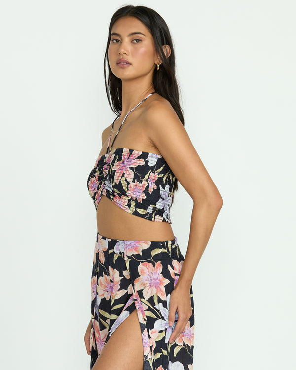 Billabong Summer Sunshine Crop Top - Black Multi