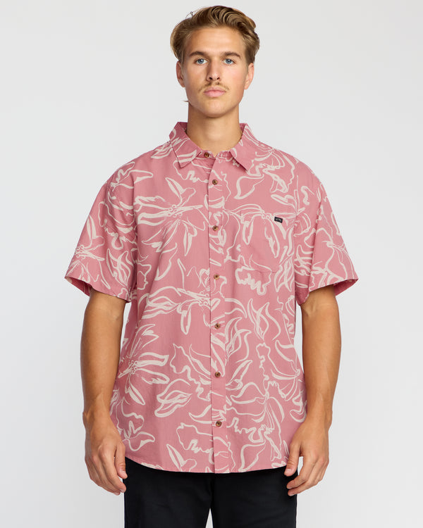 billabong Sundays Short Sleeve Shirt - Faded Rose