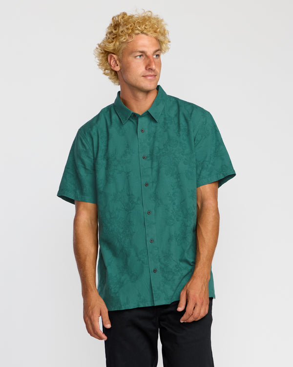 billabong Sunshines Garage Short Sleeve Shirt - Teal