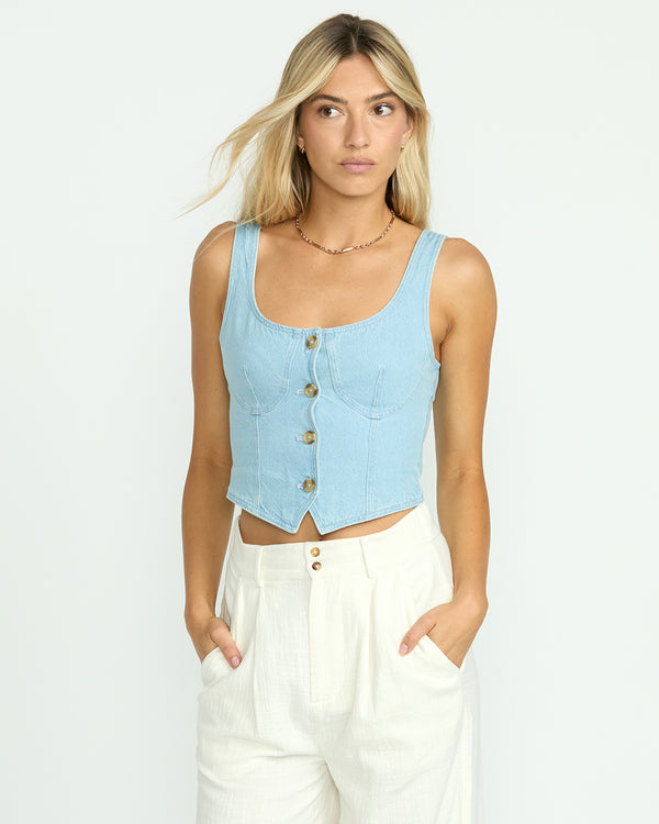 Billabong Sunwashed Sleeveless Top - Salt Blue