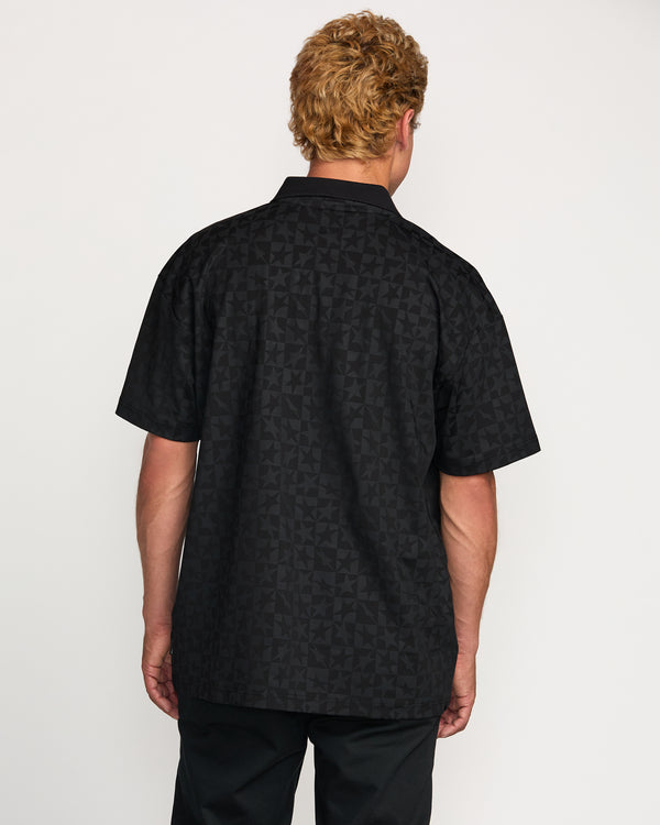 Billabong Billabong X Mami Wata Black Star Surf Club Short Sleeve Polo Shirt - Black