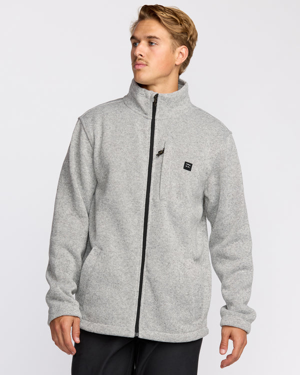 billabong Boundary Mock Neck Zip Sweatshirt - Grey Htr