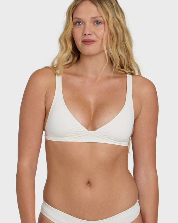 Billabong Classic Solid Banded Triangle Bikini Top - Salt Crystal