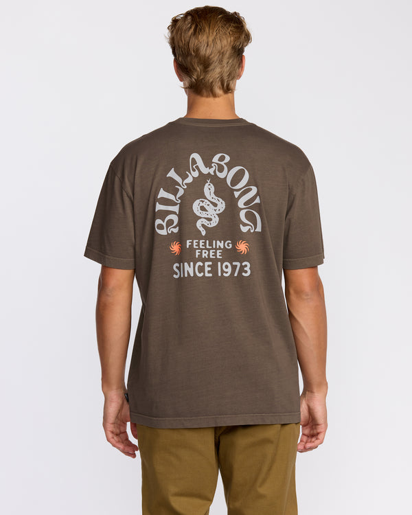 Billabong Coiled Premium Wave Wash Short Sleeve T-Shirt - Dark Brown