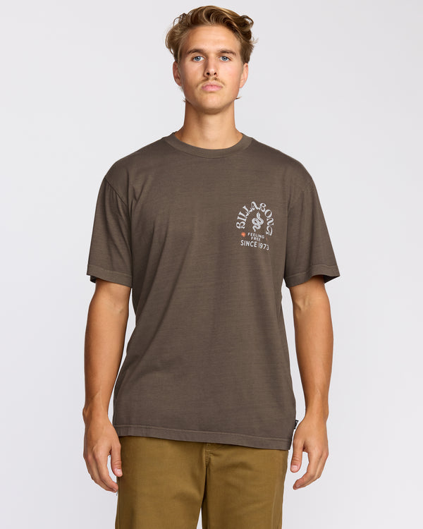billabong Coiled Premium Wave Wash Short Sleeve T-Shirt - Dark Brown
