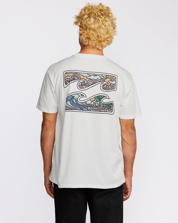 Billabong Crayon Wave Premium Short Sleeve T-Shirt - Off White