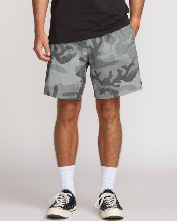 billabong Crossfire Elastic Submersible 18" Hybrid Shorts - Black Camo