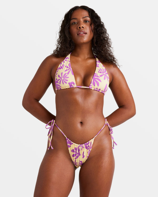 Billabong Deep Sea Daisy Side-Tie Skimpy Bikini Bottoms - Multi